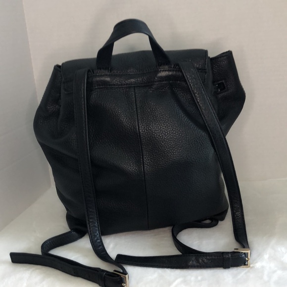 KATE SPADE New York Black Leather Backpack Purse Gold Hardware Logo Classic - Picture 11 of 16